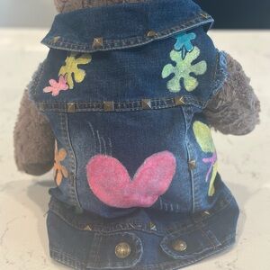 Custom hand painted red pet jacket